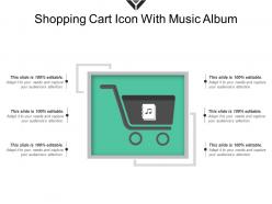 Shopping cart icon with music album