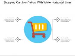 Shopping cart icon yellow with white horizontal lines