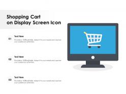 Shopping cart on display screen icon