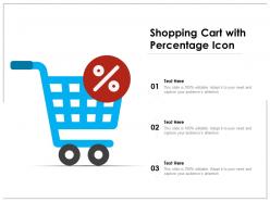 Shopping cart with percentage icon