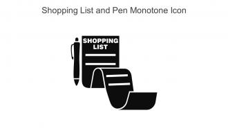 Shopping List And Pen Monotone Icon In Powerpoint Pptx Png And Editable Eps Format