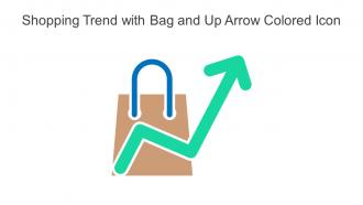 Shopping Trend With Bag And Up Arrow Colored Icon In Powerpoint Pptx Png And Editable Eps Format