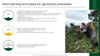 Short And Long Term Goals For Agriculture Businesses Farm And Agriculture Business Plan BP SS
