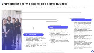 Short And Long Term Goals For Call Center Business Outbound Call Center Business Plan BP SS
