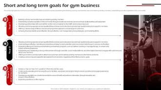 Short And Long Term Goals For Gym Business Fitness Center Business Plan BP SS