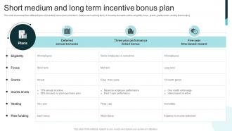 Short Medium And Long Term Incentive Bonus Plan
