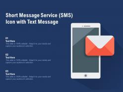 Short message service sms icon with text message