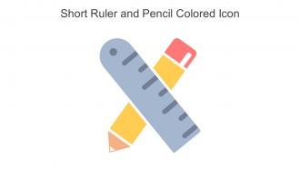 Short Ruler and Pencil Colored Icon in powerpoint pptx png and editable eps format