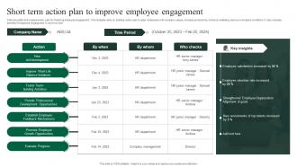 Short Term Action Plan To Improve Employee Engagement
