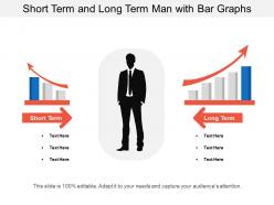 Short term and long term man with bar graphs