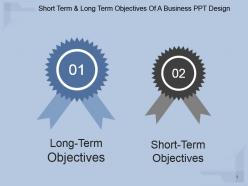 Short term and long term objectives of a business ppt design
