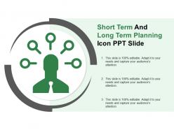 Short term and long term planning icon ppt slide