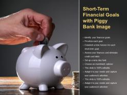 Short Term Financial Goals With Piggy Bank Image