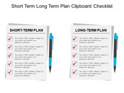 Short term long term plan clipboard checklist powerpoint slide show