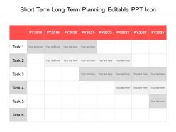Short term long term planning editable ppt icon