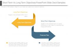 Short term vs long term objectives powerpoint slide deck samples