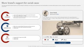 Show Brands Support For Social Cause Comprehensive Guide On Sports Strategy SS