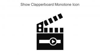 Show Clapperboard Monotone Icon In Powerpoint Pptx Png And Editable Eps Format