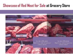 Showcase of red meat for sale at grocery store