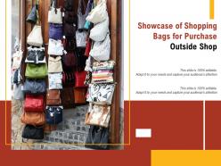 Showcase Of Shopping Bags For Purchase Outside Shop