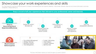 Showcase Your Work Experiences And Skills Personal Branding Guide For Professionals And Enterprises
