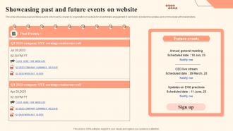 Showcasing Past And Future Events On Website Shareholder Communication Bridging
