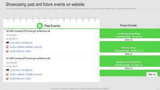 Showcasing Past And Future Events On Website Shareholder Engagement Strategy