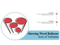 Showing word balloons icon of verbatim