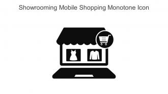 Showrooming Mobile Shopping Monotone Icon In Powerpoint Pptx Png And Editable Eps Format