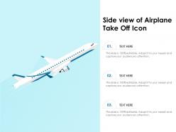 Side view of airplane take off icon
