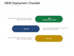 Siem deployment checklist ppt powerpoint presentation visual aids slides cpb