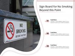 Sign board for no smoking beyond this point