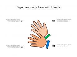Sign language icon with hands