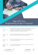 Sign Off Civil Engineering Project Proposal One Pager Sample Example Document