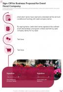 Sign Off For Business Proposal For Event Floral Company One Pager Sample Example Document