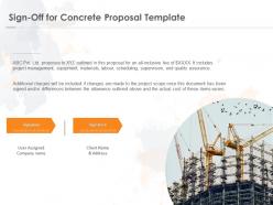 Sign off for concrete proposal template ppt powerpoint presentation outline portfolio