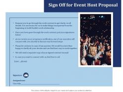 Sign off for event host proposal ppt powerpoint presentation styles background