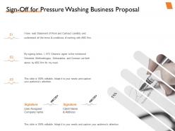 Sign off for pressure washing business proposal ppt powerpoint presentation icons
