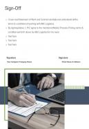 Sign Off Logistics Service Proposal Template One Pager Sample Example Document