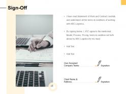 Sign off management ppt powerpoint presentation inspiration slide