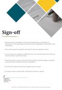 Sign Off Marketing And Its Future Metrics Proposal One Pager Sample Example Document