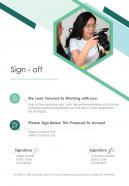 Sign Off Photography Project Proposal One Pager Sample Example Document