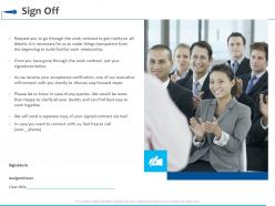 Sign off ppt powerpoint presentation visual aids background images