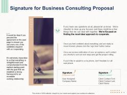 Signature For Business Consulting Proposal Ppt Powerpoint Presentation Show