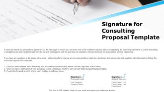 Signature for consulting proposal template ppt ideas