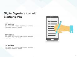 Signature Icon Agreement Dollar Sign Fountain Digital Electronic Declaration