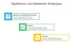 Significance job satisfaction employees ppt powerpoint presentation icon model cpb