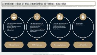 Significant Cases Of Mass Marketing In Various Comprehensive Guide Strategies To Grow Business Mkt Ss