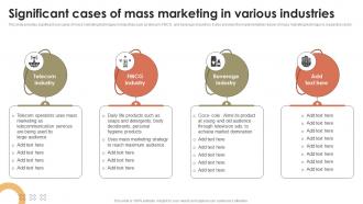 Significant Cases Of Mass Marketing In Various Industries Promotional Activities To Attract MKT SS V