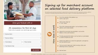 Signing Up For Merchant Account On Selected Food Delivery Streamlined Advertising Plan